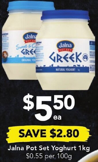 Drakes Jalna Pot Set Yoghurt 1kg offer