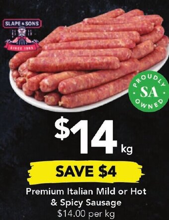 Drakes Premium Italian Mild or Hot & Spicy Sausage offer