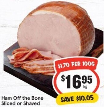 IGA Ham Off the Bone Sliced or Shaved offer