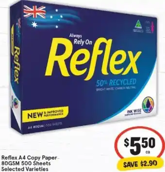 IGA Reflex A4 Copy Paper 80GSM 500 Sheets offer