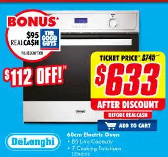 The Good Guys Delonghi - 60cm Electric Oven - DEN8506 offer