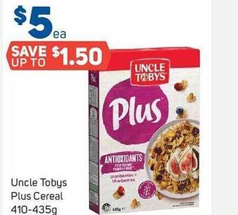 Foodland Uncle tobys plus cereal offer