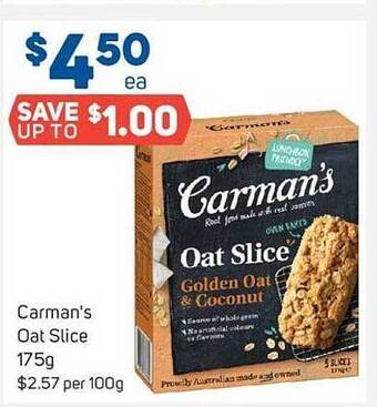 Foodland Carman's oat slice offer