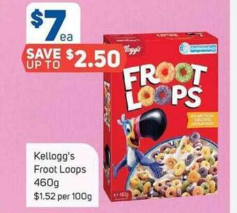 Foodland Kellogg's froot loops offer