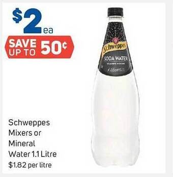 Foodland Schweppes mixers or mineral water offer