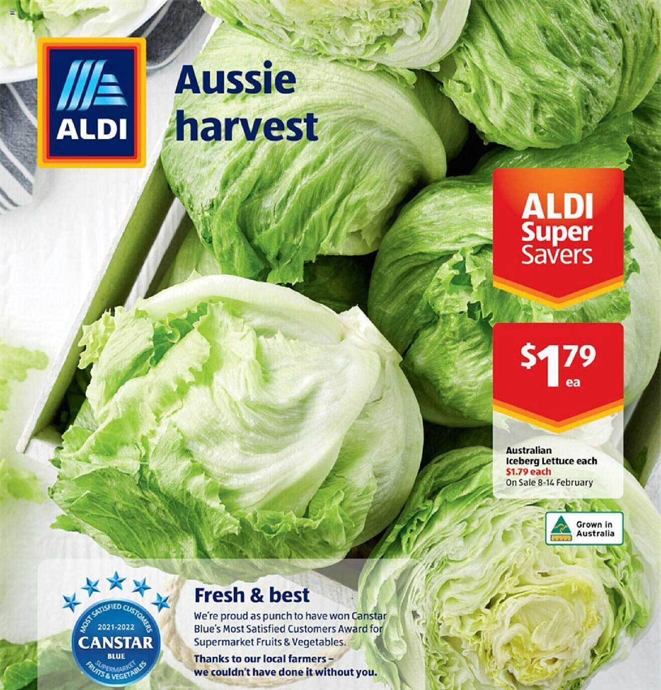 Australian iceberg lettuce each offer at ALDI