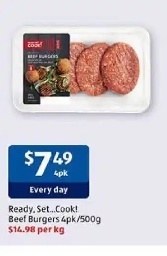ALDI Ready, set...cook! beef burgers offer