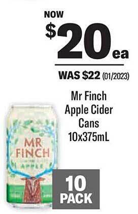 Liquorland Mr finch apple cider cans offer
