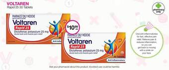 Priceline Voltaren rapid 25 30 tablets offer