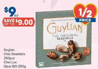Foodland Guylian choc seashells or choc lux opus offer