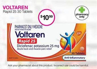Priceline Voltaren rapid 25 30 tablets offer