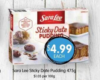 Sara lee sticky date pudding