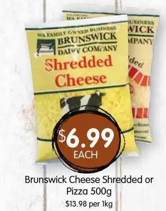 Spudshed Brunswick cheese shredded or pizza offer
