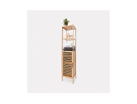 Kmart Slatted Bamboo Tall Shelf with Door offer