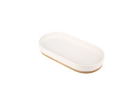 Kmart Scandi Oblong Tray with Bamboo Base - White offer
