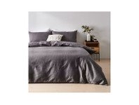 Kmart Waffle Cotton Quilt Cover Set - Super King, Charcoal offer