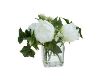 LivingStyles Kami Artificial Peony Arrangement in Vase, 20cm offer