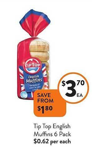 Foodworks Tip top english muffins offer