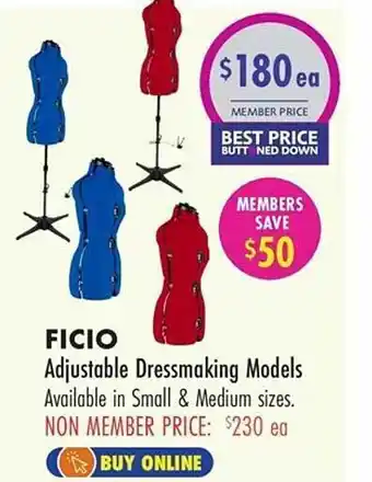 Lincraft Ficio adjustable dressmaking models offer