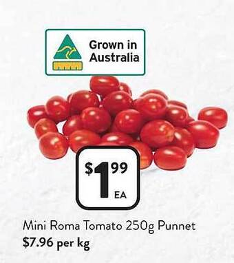 Mini roma tomato punnet