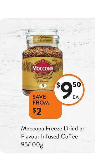 Foodworks Moccona freeze dried or flavour infused coffee offer