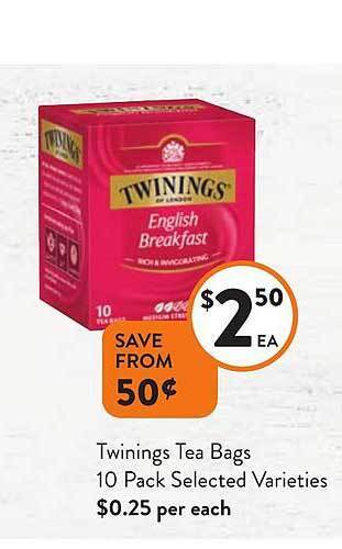 Foodworks Twinings tea bags offer
