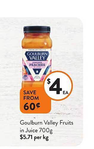 Foodworks Goulburn valley fruits in juice offer