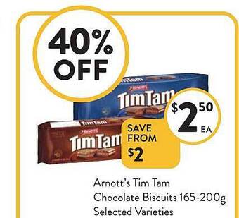 Foodworks Arnott's tim tam chocolate biscuits offer