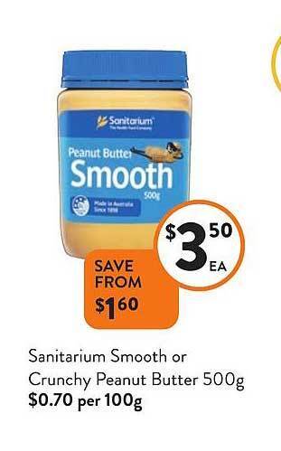 Foodworks Sanitarium smooth or crunchy peanut butter offer