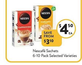 Foodworks Nescafé sachets 6-10 pack offer