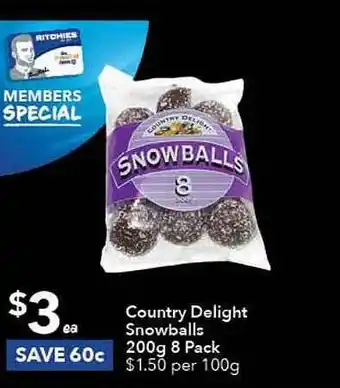 Ritchies Country delight snowballs offer