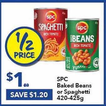 Spc baked beans or spaghetti