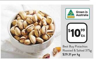 Foodworks Best buy pistachios roasted & salted offer