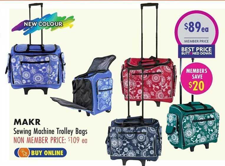 Makr sewing machine trolley bags offer at Lincraft