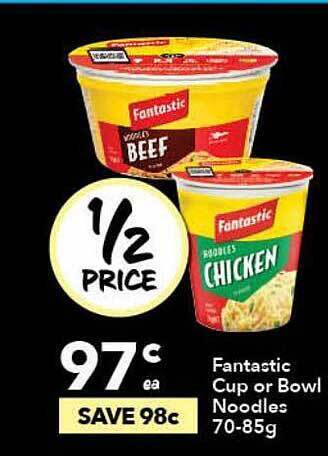Ritchies Fantastic cup or bowl noodles offer