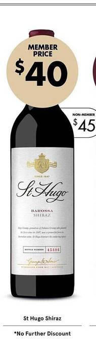 Vintage Cellars St hugo shiraz offer