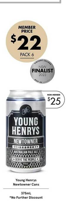 Young henrys newtowner cans
