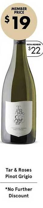 Vintage Cellars Tar & roses pinot grigio offer