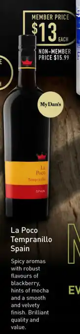 Dan Murphy's La Poco Tempranillo Spain offer