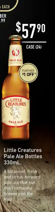 Dan Murphy's Little Creatures Pale Ale Bottle 330mL case (24) offer
