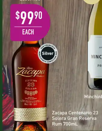 Dan Murphy's Zacapa Centenario Solera Gran Reserva Rum 700mL offer