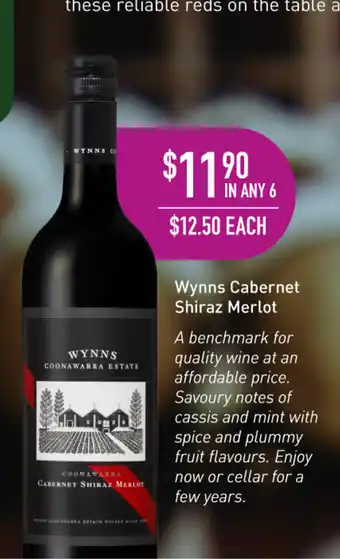 Dan Murphy's Wynns Cabernet Shiraz Merlot offer