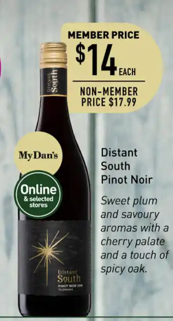 Dan Murphy's Distant South Pinot Noir offer