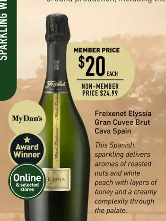 Dan Murphy's Freixenet Elyssia Gran Cuvee Brut Cava Spain offer