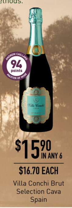 Dan Murphy's Villa Conchi Brut Selection Cava Spain offer