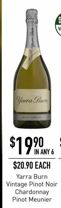 Yarra Burn Vintage Pinot Noir Chardonnay Pinot Meunier