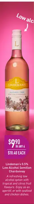Dan Murphy's Lindeman's 0.5% Low Alcohol Semillon Chardonnay offer