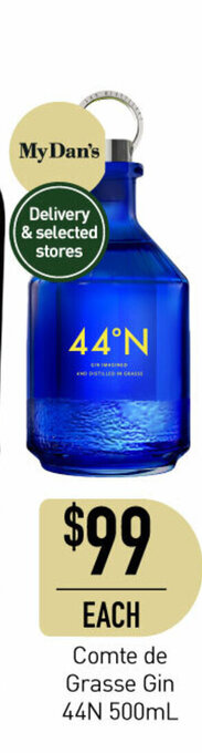 Dan Murphy's Comte de Grasse Gin 44N 500mL offer