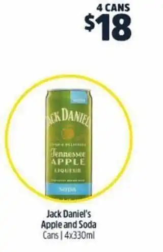 BWS Jack daniel's apple and soda offer