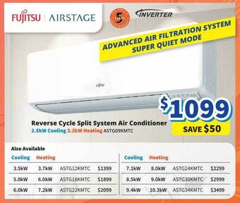 Bi-Rite Reverse cycle split system air conditioner offer